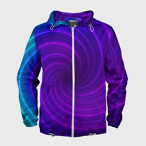 Мужская ветровка Фиолетовая спираль / 3D-Белый – фото 1