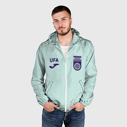 Ветровка с капюшоном мужская Фк Уфа - мятный цвет и текстура, цвет: 3D-белый — фото 2