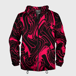 Мужская ветровка Чёрно-розовый абстрактные линии
