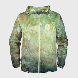 Мужская ветровка Абстракция - faded spots on a green background