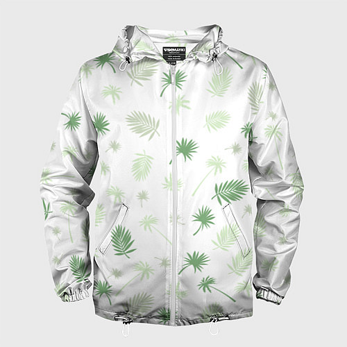 Мужская ветровка Текстура белой гавайской рубашки / 3D-Белый – фото 1