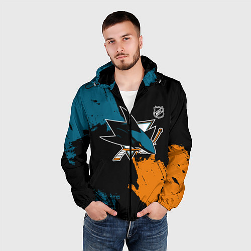 Мужская ветровка Сан Хосе Шаркс - два цвета / 3D-Черный – фото 3