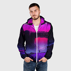 Ветровка с капюшоном мужская A Journey on the planet, цвет: 3D-белый — фото 2