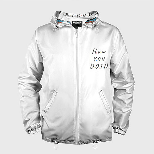 Мужская ветровка Друзья художники - how you doin / 3D-Белый – фото 1