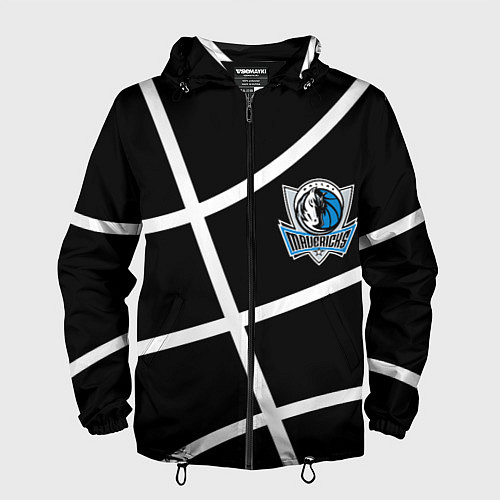 Мужская ветровка Даллас Маверикс - текстура черного мяча / 3D-Черный – фото 1