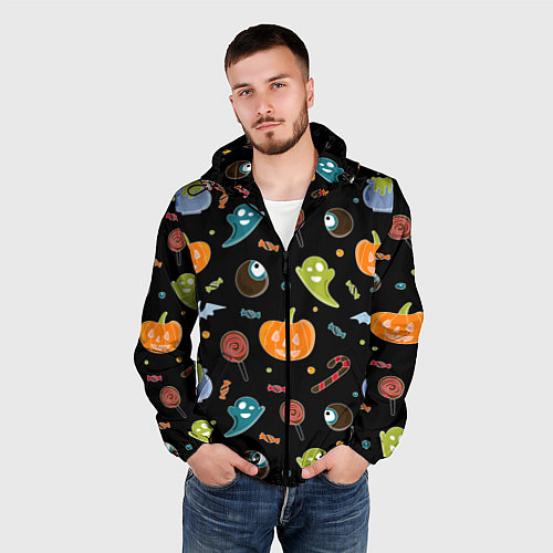 Мужская ветровка Halloween black / 3D-Черный – фото 3