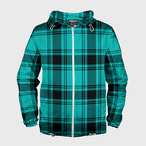 Мужская ветровка Checkered blue / 3D-Белый – фото 1