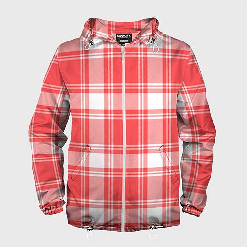 Мужская ветровка Checked red white / 3D-Белый – фото 1