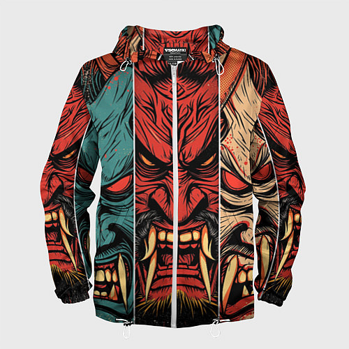 Мужская ветровка Demons Oni - neuroart / 3D-Белый – фото 1