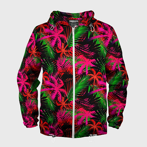 Мужская ветровка Palm red pink / 3D-Белый – фото 1