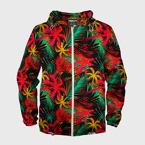 Мужская ветровка Palm yellow red / 3D-Белый – фото 1