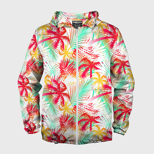 Мужская ветровка Palm red yellow / 3D-Белый – фото 1