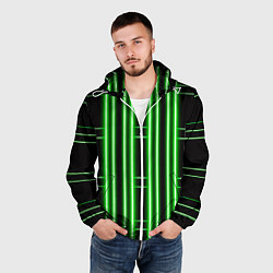 Ветровка с капюшоном мужская Neon green, цвет: 3D-белый — фото 2