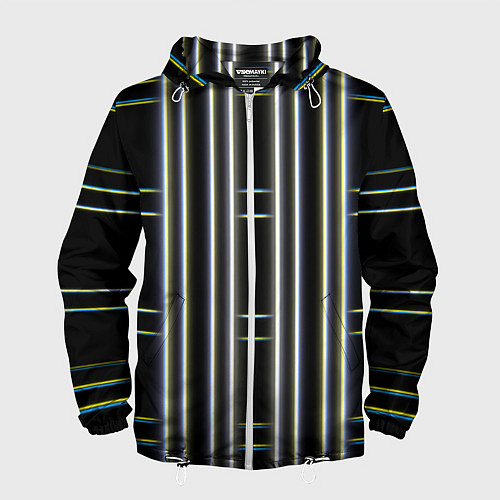 Мужская ветровка Neon yellow blue white / 3D-Белый – фото 1