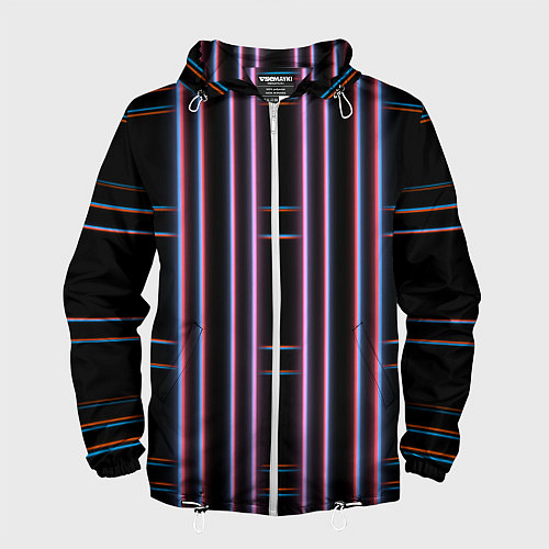 Мужская ветровка Neon red blue black / 3D-Белый – фото 1