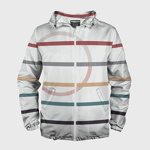 Мужская ветровка Stripes and circle / 3D-Белый – фото 1
