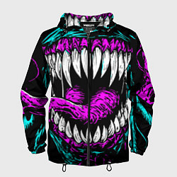 Ветровка с капюшоном мужская Клыки венома, цвет: 3D-черный