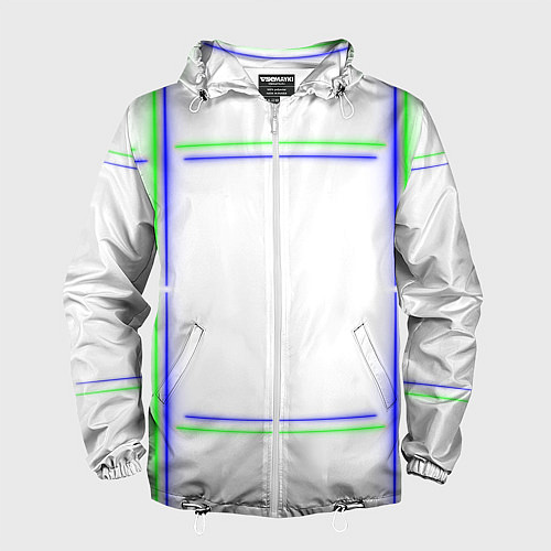 Мужская ветровка Neon white green light blue / 3D-Белый – фото 1