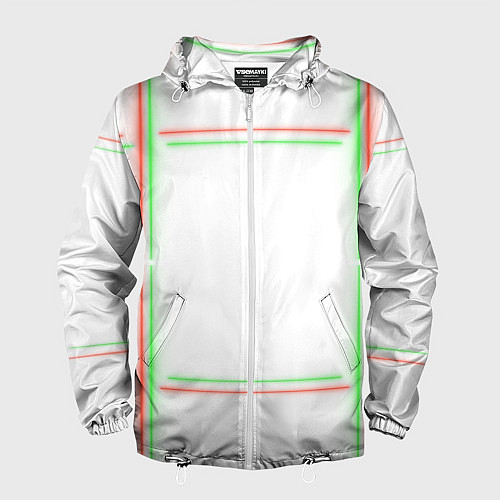 Мужская ветровка Neon light green red / 3D-Белый – фото 1