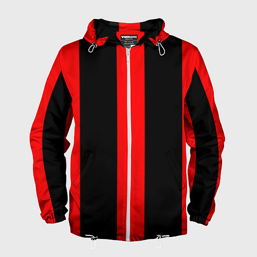 Мужская ветровка Color black red lines / 3D-Белый – фото 1