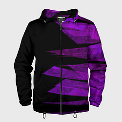 Ветровка с капюшоном мужская Color purple black stripes, цвет: 3D-черный