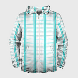 Ветровка с капюшоном мужская Color white cage, цвет: 3D-белый