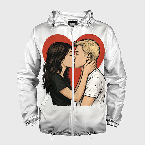 Мужская ветровка Влюбленные навсегда / 3D-Белый – фото 1