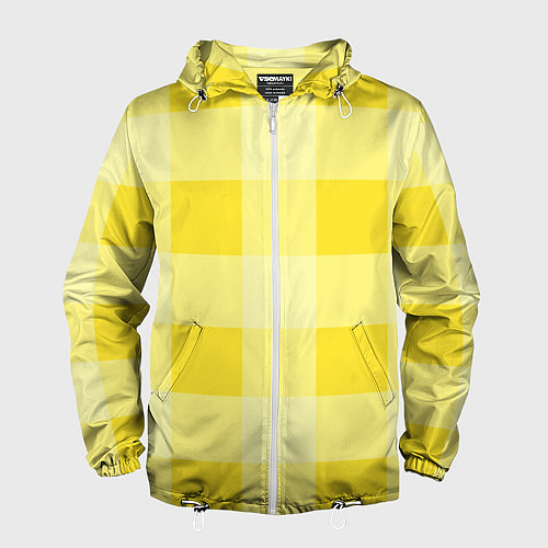 Мужская ветровка Солнечный желтый тартан / 3D-Белый – фото 1