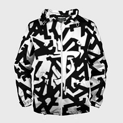 Ветровка с капюшоном мужская Doom x half life pattern, цвет: 3D-белый