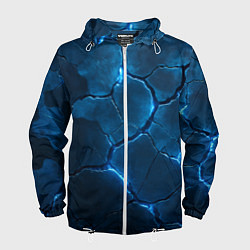 Ветровка с капюшоном мужская Неоновые плиты с камуфляжем, цвет: 3D-белый