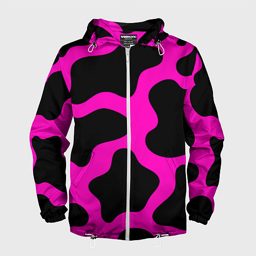 Мужская ветровка Розовая коровья расцветка / 3D-Белый – фото 1