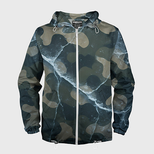 Мужская ветровка Ледяной камуфляж / 3D-Белый – фото 1