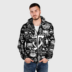 Ветровка с капюшоном мужская Doom логотипы ведьмак, цвет: 3D-черный — фото 2