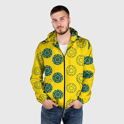 Мужская ветровка Ряды из спортивных мячей / 3D-Черный – фото 3
