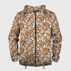 Ветровка с капюшоном мужская Какашки, цвет: 3D-черный