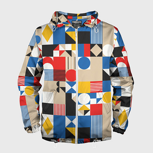 Мужская ветровка Геометрический балаган / 3D-Белый – фото 1