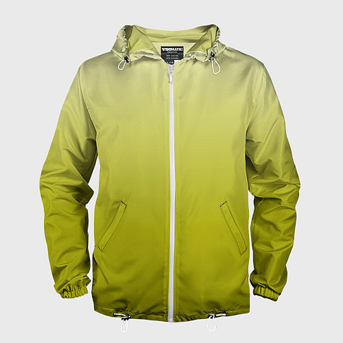 Мужская ветровка Градиент лаймовый / 3D-Белый – фото 1