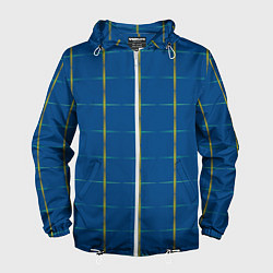 Ветровка с капюшоном мужская Color blue yellow cross, цвет: 3D-белый