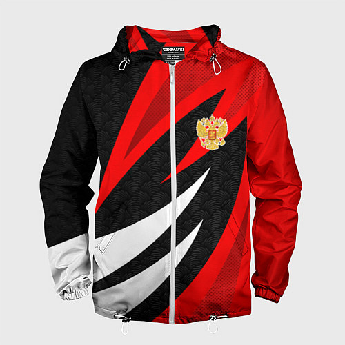 Мужская ветровка Россия - красный спорт / 3D-Белый – фото 1