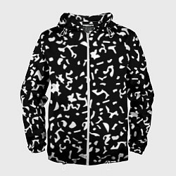 Ветровка с капюшоном мужская Черный камуфляж, цвет: 3D-белый
