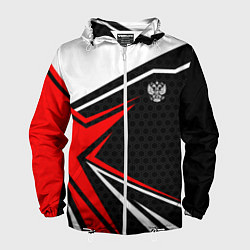 Мужская ветровка Герб России - красный спортивный