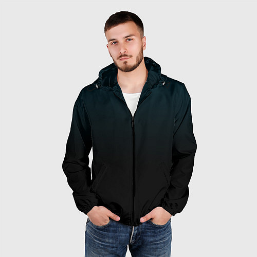 Мужская ветровка Морская глубина в чёрном / 3D-Черный – фото 3