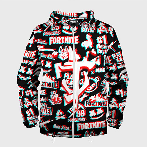 Мужская ветровка Doom x fortnite glitch / 3D-Белый – фото 1