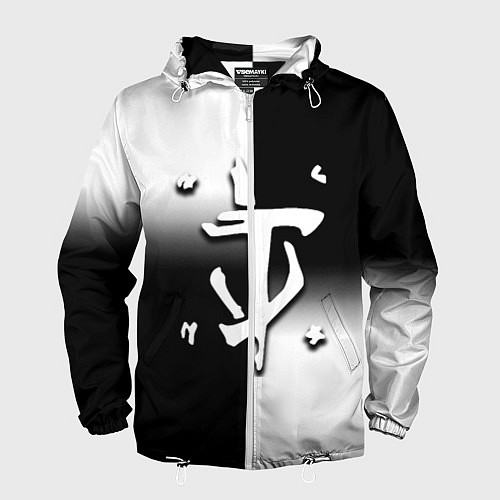 Мужская ветровка Doom black geometry / 3D-Белый – фото 1