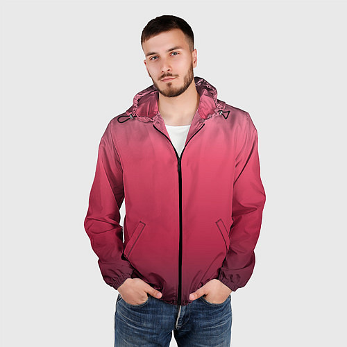 Мужская ветровка Градиент гранатовый / 3D-Черный – фото 3