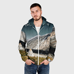 Ветровка с капюшоном мужская Фардык-Кешене, цвет: 3D-белый — фото 2