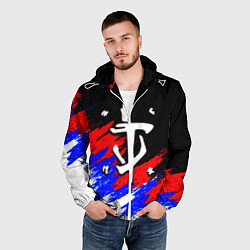 Ветровка с капюшоном мужская Doom триколор краски, цвет: 3D-белый — фото 2