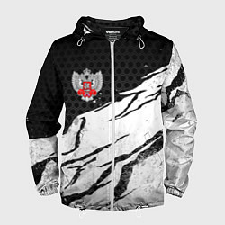 Ветровка с капюшоном мужская Федерация бокса России - белый затертый, цвет: 3D-белый