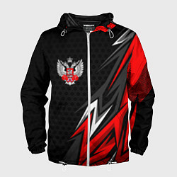 Ветровка с капюшоном мужская Федерация бокса - Россия, цвет: 3D-белый