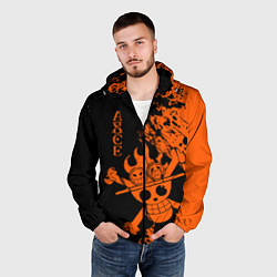 Ветровка с капюшоном мужская One Piece - Ace, цвет: 3D-черный — фото 2